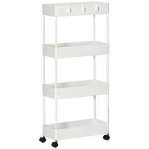 Carrito auxiliar 40x19x90 cm blanco