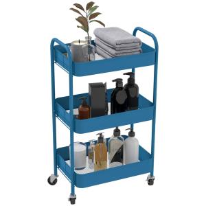 Carrito auxiliar 45x30.6x79 cm azul