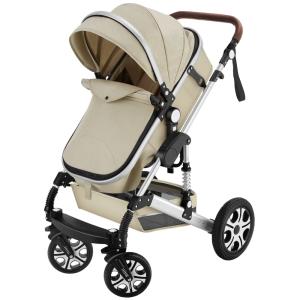 Carrito de bebé 2 en 1, plegable y con arnés de 5 puntos, g…