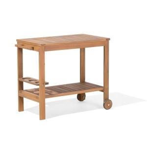 Carrito de bebidas para jardín madera de acacia marrón