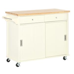 Carrito de cocina 110x49.5x89.5 cm crema