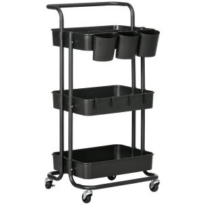 Carrito de cocina 42x38x86.5 cm negro