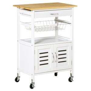 Carrito de cocina 58x37x85,5 cm blanco