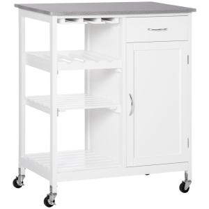 Carrito de cocina 76x48x88 cm blanco