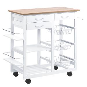 Carrito de cocina 92x37x82 cm blanco