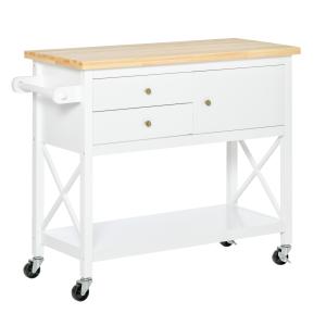 Carrito de cocina blanco 108 x 45 x 89 cm