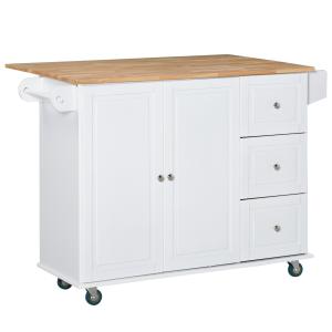 Carrito de cocina blanco 128.8 x 75.5 x 92.5 cm