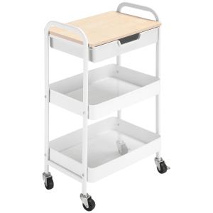 Carrito de cocina blanco 43.9 x 30.5 x 75.6 cm