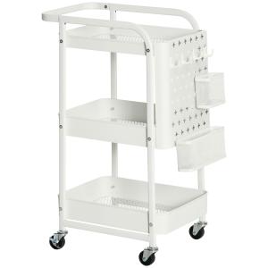 Carrito de cocina blanco 51.5 x 32 x 75.6 cm