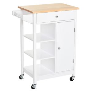 Carrito de cocina blanco 66 x 39.5 x 86.5 cm