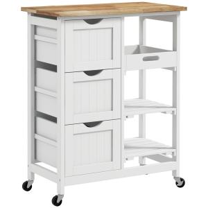 Carrito de cocina blanco 67 x 37 x 85.5 cm