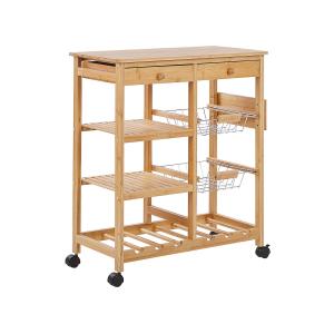 Carrito de cocina madera de bambú marrón claro