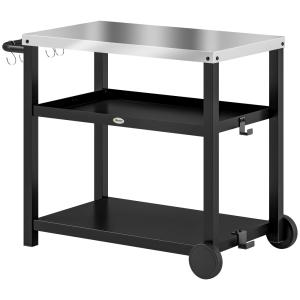 Carrito de parrilla 102x50x81 cm gris carbón
