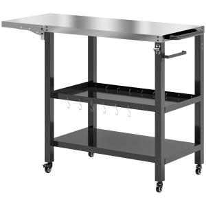 Carrito de parrilla 116x50x86 cm negro