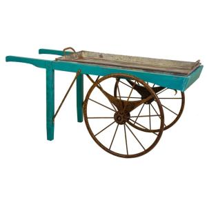 Carrito expositor de metal 145x65x70h cm azul