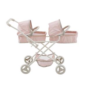 Carrito Gemelar para Muñecas Convertible, 66cm, Rosa