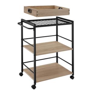 Carrito para cocina 3 estantes y ruedas 65x41,5x87 cm mader…