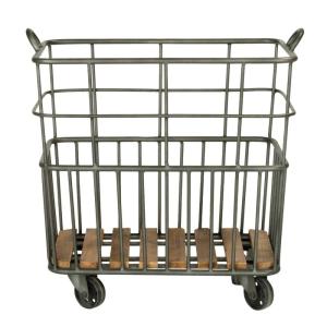 Carrito para leña de metal negro - a53 cm