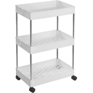 Carro de 3 niveles de 23,6 x 42 x 60,6 cm de color blanco n…