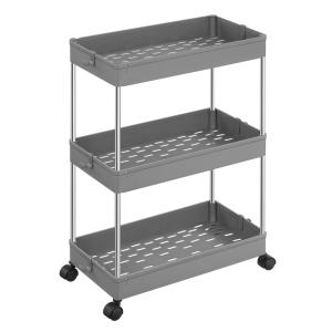 Carro de 3 niveles de 23,6 x 42 x 60,6 cm de color gris pal…