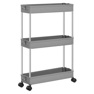 Carro de 3 niveles de 40 x 13,5 x 60 cm de color gris paloma