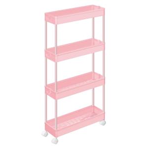 Carro de 4 niveles de 14,4 x 42 x 86 cm de color rosa jalea