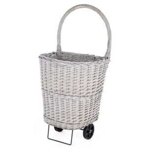 Carro de almacenamiento para troncos de mimbre y acero