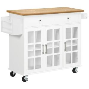 Carro de cocina 124.5x39.5x90 cm blanco