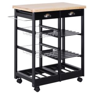 Carro de cocina 74x37x76cm negro