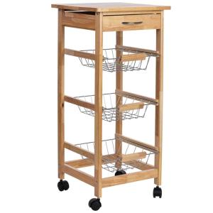 Carro de cocina de madera37x37x81.5h cm marrón