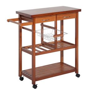 Carro de Cocina Madera Natural 85x37x85 cm