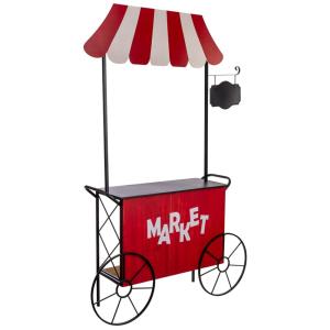 Carro expositor de metal con bandeja 149x39x213h cm
