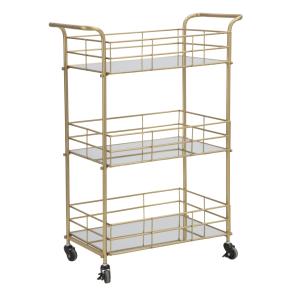 Carro rectangular simétrico en metal dorado cm 60x30,5x80
