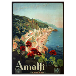 Cartel turístico vintage Amalfi - Cuadro lienzo 50x70cm