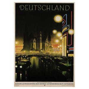 Cartel Turístico Vintage Deutschland cm. 50x70