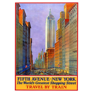 Cartel turístico vintage Fifth Avenue New York 50x70cm