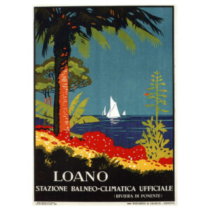 Cartel turístico vintage Loano - Cuadro lienzo 50x70cm