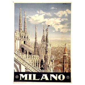 Cartel turístico vintage Milano - Cuadro lienzo 50x70cm