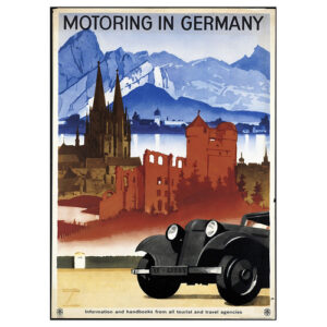 Cartel turístico vintage Motoring In Germany - Cuadro lienz…
