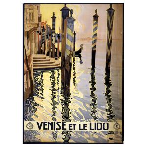 Cartel Turístico Vintage Venise Et Le Lido cm. 50x70