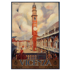 Cartel turístico vintage Vicenza - Cuadro lienzo 50x70cm