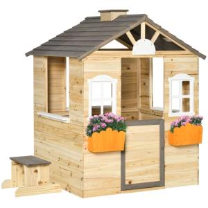Casa de juegos 113x94x134.5 cm madera natural