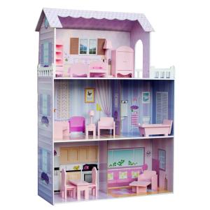 Casa de muñecas de madera 113 cm, rosa