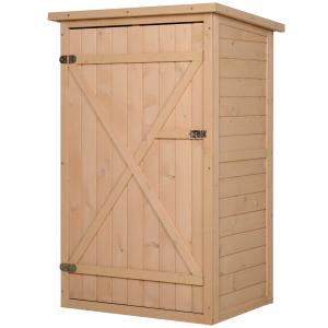 Caseta de madera para jardín color madera 75 x 56 x 115cm