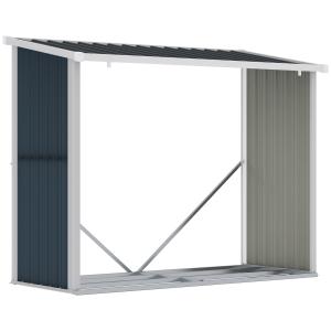 Casetilla para leña 185x84x148.5 cm gris