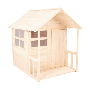 Casita infantil   suelo y porche madera marrón FSC®