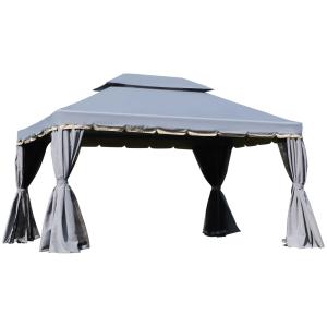 Cenador de jardín 290x390x280 cm gris