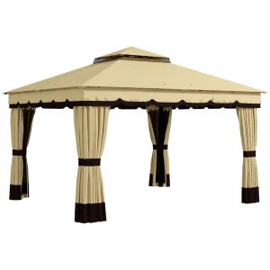 Cenador de jardín 370x300x275 cm beige