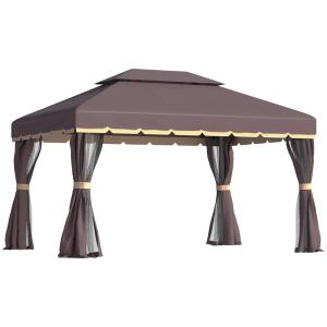Cenador de jardín 390x290x280 cm café