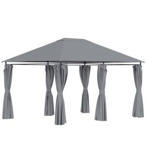 Cenador de jardín color gris 398 x 272 x 192 cm